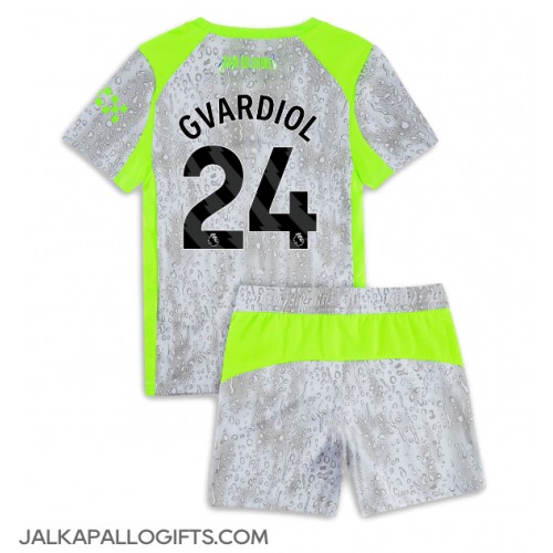 Manchester City Josko Gvardiol #24 Kolmas Peliasu Lasten 2025-26 Lyhythihainen (+ Lyhyet housut)